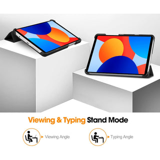 Husa Sigloo pentru tableta Xiaomi Redmi Pad SE 8.7" (2024) – Slim, Tri-Fold Magnetic, Piele Ecologica, Antisoc, Stand Reglabil, – Negru