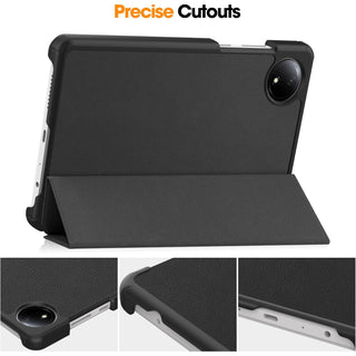 Husa Sigloo pentru tableta Xiaomi Redmi Pad SE 8.7" (2024) – Slim, Tri-Fold Magnetic, Piele Ecologica, Antisoc, Stand Reglabil, – Negru