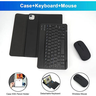 Husa cu tastatura si mouse Wireless, Bluetooth, pentru tableta Xiaomi Redmi Pad Pro 12.1 inch (2024) Sigloo, Negru