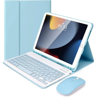 Husa cu tastatura si mouse Wireless, Bluetooth, pentru tableta Xiaomi Redmi Pad Pro 12.1 inch (2024) Sigloo, Albastru