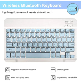 Husa cu tastatura si mouse Wireless, Bluetooth, pentru tableta Xiaomi Redmi Pad Pro 12.1 inch (2024) Sigloo, Albastru