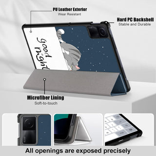 Husa Sigloo pentru tableta Xiaomi Redmi Pad Pro 12.1" – Slim, Tri-Fold Magnetic, Piele Ecologica, Antisoc, Stand Reglabil, – Model Lazy Cat