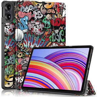 Husa Sigloo pentru tableta Xiaomi Redmi Pad Pro 12.1" – Slim, Tri-Fold Magnetic, Piele Ecologica, Antisoc, Stand Reglabil, – model Graffiti