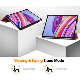 Husa Sigloo pentru tableta Xiaomi Redmi Pad Pro 12.1" – Slim, Tri-Fold Magnetic, Piele Ecologica, Antisoc, Stand Reglabil, – Rosu