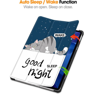 Husa Sigloo pentru tableta Xiaomi Redmi Pad 2 – Slim, Tri-Fold Magnetic, Piele Ecologica, Antisoc, Stand Reglabil, – model Lazy Cat