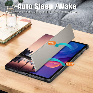 Husa Sigloo pentru tableta Xiaomi Redmi Pad 2 – Slim, Tri-Fold Magnetic, Piele Ecologica, Antisoc, Stand Reglabil, – model Nightfall