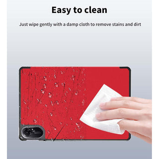 Husa Sigloo pentru tableta Xiaomi Redmi Pad 2 – Slim, Tri-Fold Magnetic, Piele Ecologica, Antisoc, Stand Reglabil, – Rosu