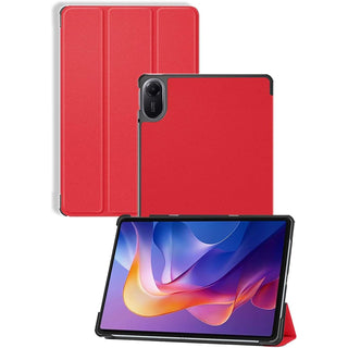 Husa Sigloo pentru tableta Xiaomi Redmi Pad 2 – Slim, Tri-Fold Magnetic, Piele Ecologica, Antisoc, Stand Reglabil, – Rosu