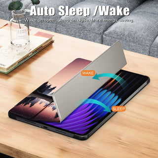 Husa Sigloo pentru tableta Xiaomi Pad 7 / 7 Pro 11.2" (2024) – Slim, Tri-Fold Magnetic, Piele Ecologica, Suport Stand, Antisoc – model Nightfall