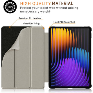 Husa Sigloo pentru tableta Xiaomi Pad 6S Pro 12.4' (2024) – Slim, Tri-Fold Magnetic, Piele Ecologica, Antisoc, Stand Reglabil, – model Nightfall
