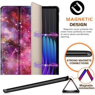 Husa Sigloo pentru tableta Xiaomi Pad 6S Pro 12.4' (2024) – Slim, Tri-Fold Magnetic, Piele Ecologica, Antisoc, Stand Reglabil, – model Galaxy