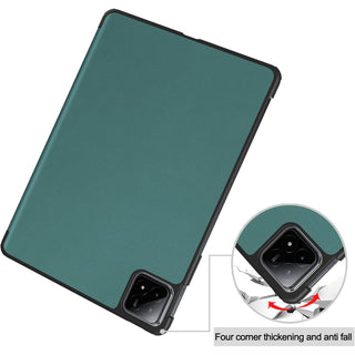 Husa Sigloo pentru tableta Xiaomi Pad 6S Pro 12.4' (2024) – Slim, Tri-Fold Magnetic, Piele Ecologica, Antisoc, Stand Reglabil, – Verde