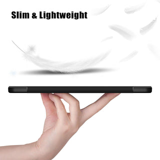 Husa Sigloo pentru tableta Xiaomi Pad 6S Pro 12.4' (2024) – Slim, Tri-Fold Magnetic, Piele Ecologica, Antisoc, Spate transparent – Negru