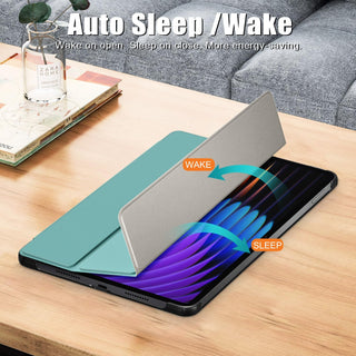 Husa Sigloo pentru tableta Xiaomi Pad 7 / 7 Pro 11.2" (2024) – Slim, Tri-Fold Magnetic, Piele Ecologica, Suport Stand, Antisoc – Verde
