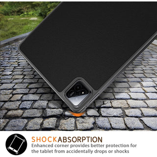 Husa Sigloo pentru tableta Xiaomi Pad 7 / 7 Pro 11.2" (2024) – Slim, Tri-Fold Magnetic, Piele Ecologica, Suport Stand, Antisoc –Negru