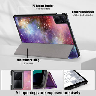 Husa Sigloo pentru tableta Xiaomi RedMi Pad SE 11" (2023) – Slim, Tri-Fold Magnetic, Piele Ecologica, Suport Stand, Antisoc –model Galaxy