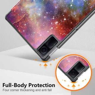 Husa Sigloo pentru tableta Xiaomi RedMi Pad SE 11" (2023) – Slim, Tri-Fold Magnetic, Piele Ecologica, Suport Stand, Antisoc –model Galaxy