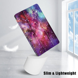 Husa Sigloo pentru tableta iPad 11" (Gen. 11, 2025) / iPad 10.9" (Gen. 10, 2022) – Slim, Tri-Fold Magnetic, Piele Ecologica, model Galaxy