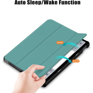 Husa Sigloo pentru tableta Xiaomi RedMi Pad SE 11" (2023) – Slim, Tri-Fold Magnetic, Piele Ecologica, Suport Stand, Antisoc –Verde