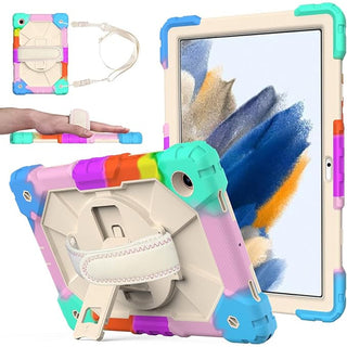 Husa Sigloo pentru Samsung Galaxy A8 10.5" (2021) (SM-X200/X205/X207), cu Suport de Sustinere, Curea de Umar, Albastru multicolor