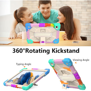 Husa Sigloo pentru Samsung Galaxy A8 10.5" (2021) (SM-X200/X205/X207), cu Suport de Sustinere, Curea de Umar, Albastru multicolor