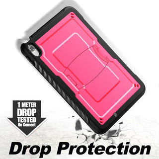 Husa Sigloo, pentru tableta Apple Ipad gen 9/8/7, 10.2 inch, Hybrid 3in1, 360 ° protectie, suport smartpen, Stand, curea umar, Corner Shockproof, Roz bombon