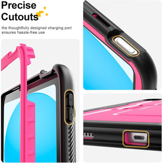 Husa Sigloo, pentru tableta Apple Ipad gen 9/8/7, 10.2 inch, Hybrid 3in1, 360 ° protectie, suport smartpen, Stand, curea umar, Corner Shockproof, Roz bombon