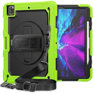 Pachet 360 pentru iPad Air13 (2024/2025), iPad Pro 12.9'' (2020/2021/2022), husa Sigloo cu folie inclusa, curea de umar si suport rotativ, Verde