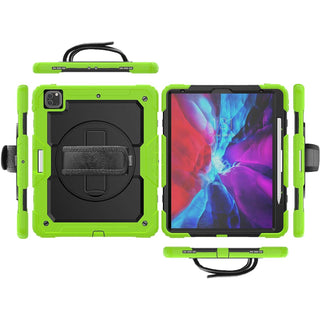 Pachet 360 pentru iPad Air13 (2024/2025), iPad Pro 12.9'' (2020/2021/2022), husa Sigloo cu folie inclusa, curea de umar si suport rotativ, Verde
