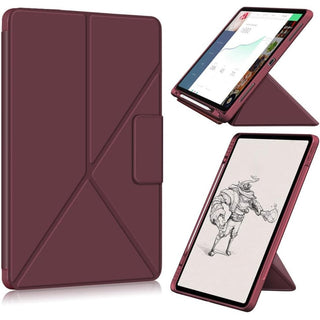 Husa premium tableta Apple iPad Air 11" (2024), Protectie Completa, Suport origami, Suport SmartPen, Rosu vin
