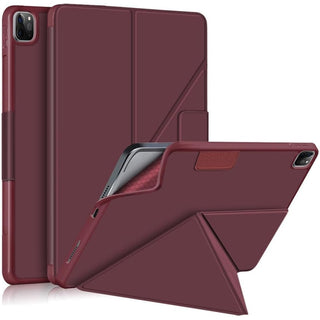 Husa premium tableta Apple iPad Air 11" (2024), Protectie Completa, Suport origami, Suport SmartPen, Rosu vin