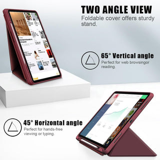 Husa premium tableta Apple iPad Air 11" (2024), Protectie Completa, Suport origami, Suport SmartPen, Rosu vin
