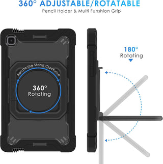 Husa premium Sigloo pentru Apple iPad Mini 7/6 (2024/2021), 8.3", Protectie Completa, Suport Creion, Stand Rotativ, Curea Umar, Anti-Soc, Negru