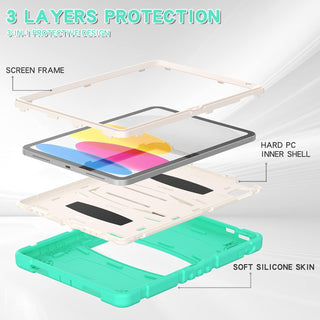 Hus? Shockproof Armor pentru Samsung Galaxy Tab S6 Lite (P610/P 613/P615/P619), 10.4", Sigloo, stand Built-in, Protectie 360, Verde Aprins