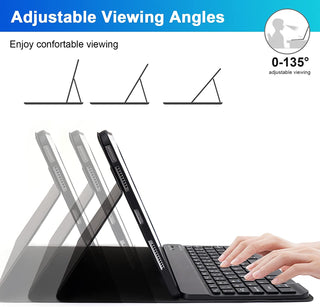 Husa cu tastatura si mouse pentru tableta Samsung Galaxy Tab S10 FE+, 13.1", Sigloo, Negru, Bluetooth, Magnetic, Protectie completa si stand ajustabil