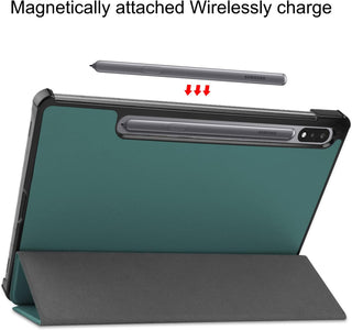 Husa tableta Lenovo Tab P12 (TB370FU) 12.7 inch, 2023, functie sleep/wake-up, ultralight de tip stand, Sigloo, Pine Green
