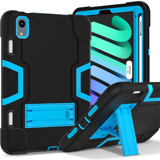 Husa premium Sigloo pentru Apple iPad Mini 7/6 (2024/2021), 8.3", Protectie Completa, Suport Creion, Stand Built -in, Negru cu Albastru