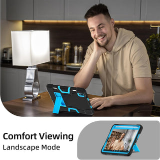 Husa premium Sigloo pentru Apple iPad Mini 7/6 (2024/2021), 8.3", Protectie Completa, Suport Creion, Stand Built -in, Negru cu Albastru