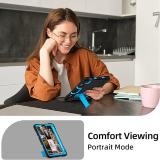 Husa premium Sigloo pentru Apple iPad Mini 7/6 (2024/2021), 8.3", Protectie Completa, Suport Creion, Stand Built -in, Negru cu Albastru