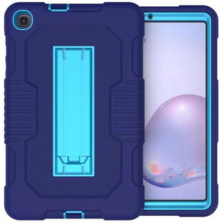 Husa Sigloo pentru Samsung Galaxy Tab A 8.0" 2019 (SM-T290/T295), Carcasa 3 Straturi, Suport kickstand, Protectie Antisoc, Albastru marin