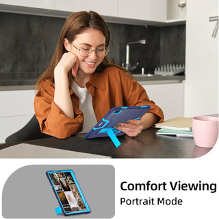 Husa Sigloo pentru iPad Air 13" (2025/2024 M3/M2) si iPad Pro 12.9" – cu Suport Kickstand, Design Robust, Albastru Marin + Albastru