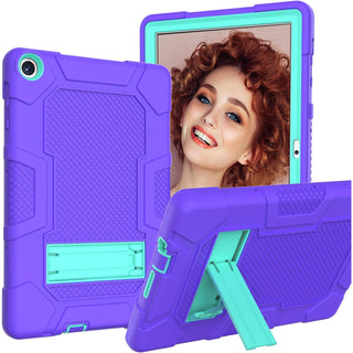 Husa Sigloo pentru tableta Huawei T10 / T10S – Husa Hibrida 3-Straturi, Antisoc, cu Suport Pliabil –Mov cu Verde