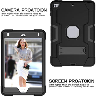 Husa Sigloo pentru iPad 9.7" (iPad Air 2, iPad 5/6, iPad Pro 9.7) ) – Antisoc si Antizgarieturi cu Suport integrat – Negru