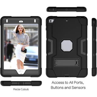 Husa Sigloo pentru iPad 9.7" (iPad Air 2, iPad 5/6, iPad Pro 9.7) ) – Antisoc si Antizgarieturi cu Suport integrat – Negru