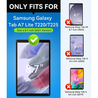 Husa Shockproof Armor pentru Samsung Galaxy Tab A7 Lite(SM-T220/T225), 8.7", Sigloo, stand Built-in, Protectie 360, Albastru inchis