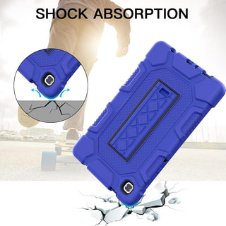 Husa Shockproof Armor pentru Samsung Galaxy Tab A7 Lite(SM-T220/T225), 8.7", Sigloo, stand Built-in, Protectie 360, Albastru inchis