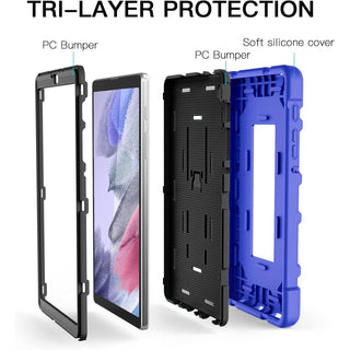 Husa Shockproof Armor pentru Samsung Galaxy Tab A7 Lite(SM-T220/T225), 8.7", Sigloo, stand Built-in, Protectie 360, Albastru inchis