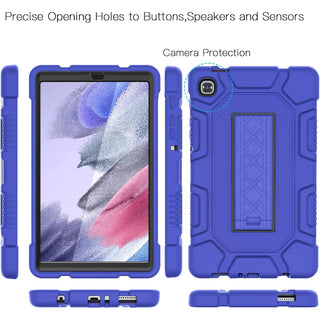 Husa Shockproof Armor pentru Samsung Galaxy Tab A7 Lite(SM-T220/T225), 8.7", Sigloo, stand Built-in, Protectie 360, Albastru inchis