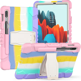Husa Sigloo pentru tableta Samsung Galaxy Tab S8 Plus, S7 FE, S7 Plus, Rezistenta la Socuri, cu suport Kickstand, – Roz multicolor