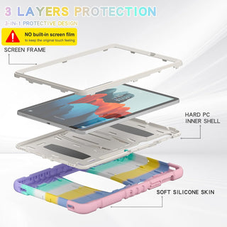 Husa Sigloo pentru tableta Samsung Galaxy Tab S8 Plus, S7 FE, S7 Plus, Rezistenta la Socuri, cu suport Kickstand, – Roz multicolor